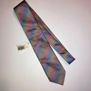 New! Mens Byron British Style Tie, pastel rainbow, polka dot silk tie